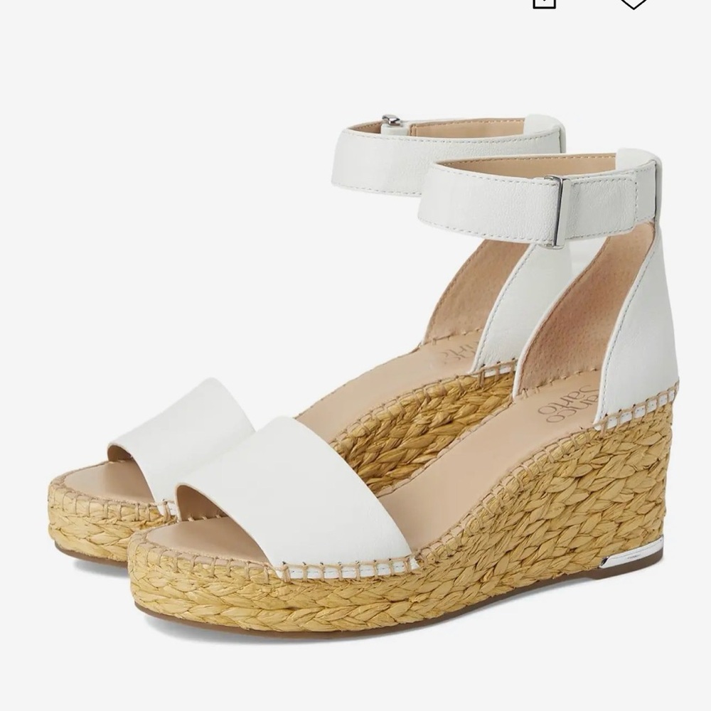 Franco Sarto White Wedge Sandals